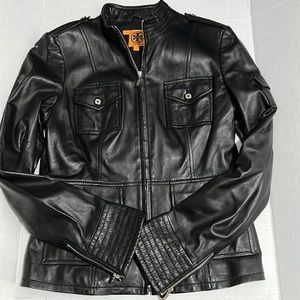 Tory Burch black leather jacket. Like new. Size 6